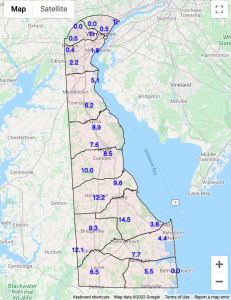 Delaware snowfall totals January 3, 2022