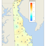 map of Delaware statewide September precipitation (inches) 1895-2023