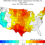 NCEI national climate division map of September temperature anomalies